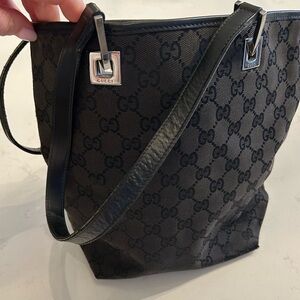 Gucci Black Monogram Tote Bag